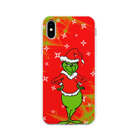 Чехол для iPhone X матовый с принтом Новогодний Grinch на танцполе. , Силикон | Печать на задней стороне чехла, без боковой панели | 2022 | grinch | happy new year | merry christmas | год тигра | гринч | зима близко | нг | новогодний | новый год | новый год 2022 | рождество | снег | снежинки