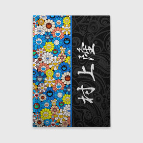 Обложка для автодокументов с принтом Такаси Мураками Иероглифами , натуральная кожа |  размер 19,9*13 см; внутри 4 больших “конверта” для документов и один маленький отдел — туда идеально встанут права | Тематика изображения на принте: japan | smile | takashi murakami | арт | восточный узор | иероглифы | искусство | красочный | разноцветные цветы | ромашки | смайл | такаси мураками | такаши мураками | узор | улыбки | цветочки | цветочный узор