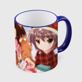 Кружка с принтом Haruhi Gift , керамика | ёмкость 330 мл | mikuru asahina | suzumiya haruhi | yuki nagato | микуру асахина | харухи | харухи судзумия | юки нагато