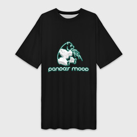 Платье-футболка 3D с принтом Panda s mood ,  |  | африка | бивни | животные | злой | злость | индия | китай | настроение | неон | неоновые принты | панда | природа | саванна | светящиеся | сердится