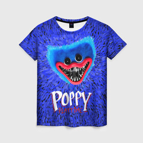 Женская футболка 3D с принтом Хагги Вагги - Поппи Плейтайм , 100% полиэфир ( синтетическое хлопкоподобное полотно) | прямой крой, круглый вырез горловины, длина до линии бедер | horror | huggy | playtime | poppy | wuggy | вагги | хагги | хоррор