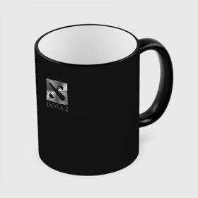 Кружка с принтом DOTA2 Metal Logo ДОТА2 Металлический Логотип , керамика | ёмкость 330 мл | arena | battle | cybersport | dota | game | дота | игра | киберспорт | лига | металл | эффект