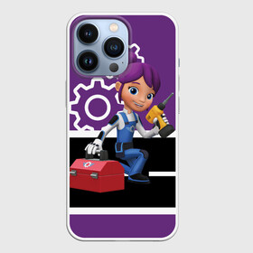Чехол для iPhone 13 Pro с принтом Вспыш и чудо машинки   Гэбби ,  |  | вспыш | гэбби | девочка | детский | машина | машинки | монстрак | мультик | мультфильм | персонаж | чудо