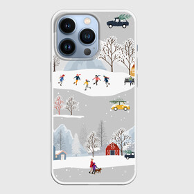 Чехол для iPhone 13 Pro с принтом Нoвoгодние Праздники 2022 ,  |  | 2022 | год | дома | елки | зима | каникулы | новый | праздник | радость | рождество | санки | снег | снеговик | снежки