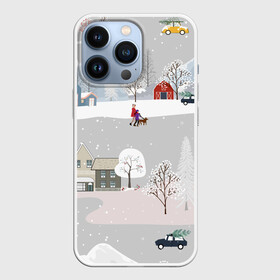 Чехол для iPhone 13 Pro с принтом Нoвoгодние Праздники продолжаются 2022 ,  |  | 2022 | год | дома | елки | зима | каникулы | новый | праздник | радость | рождество | санки | снег | снеговик | снежки