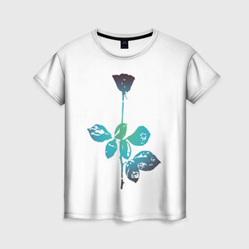Женская футболка 3D с принтом ROSE OF PERCEPTION , 100% полиэфир ( синтетическое хлопкоподобное полотно) | прямой крой, круглый вырез горловины, длина до линии бедер | emotion | enjoy the silence | rose | violator | роза | эмоции