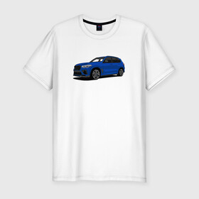 Мужская футболка хлопок Slim с принтом BMW X5 M art , 92% хлопок, 8% лайкра | приталенный силуэт, круглый вырез ворота, длина до линии бедра, короткий рукав | bmw | bmwm | bmwmotorsport | bmwx5m | x5m