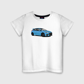 Детская футболка хлопок с принтом Ford Focus RS art , 100% хлопок | круглый вырез горловины, полуприлегающий силуэт, длина до линии бедер | Тематика изображения на принте: focus | focusrs | ford | fordfocus | rs