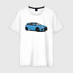 Мужская футболка хлопок с принтом Ford Focus RS art , 100% хлопок | прямой крой, круглый вырез горловины, длина до линии бедер, слегка спущенное плечо. | Тематика изображения на принте: focus | focusrs | ford | fordfocus | rs