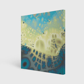 Холст квадратный с принтом Коллекция Journey Бриз 126-2 , 100% ПВХ |  | abstraction | blue | color | fractal | yellow | абстракция | желтый | на витрину | фрактал | цветной