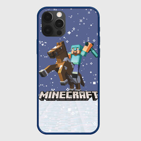 Чехол для iPhone 12 Pro Max с принтом Майнкрафт Зима , Силикон |  | horse | minecraft | steve | биом | зима | конь | майнкрафт | снежный | стив