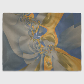 Плед 3D с принтом Орхидеи Небо и песок Абстракция 403-1 , 100% полиэстер | закругленные углы, все края обработаны. Ткань не мнется и не растягивается | abstraction | blue | flowers | fractal | ornament | pattern | yellow | абстракция | желтый | орнамент | узор | фрактал | цветы