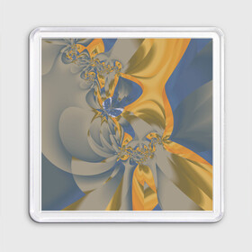 Магнит 55*55 с принтом Орхидеи Небо и песок Абстракция 403-1 , Пластик | Размер: 65*65 мм; Размер печати: 55*55 мм | Тематика изображения на принте: abstraction | blue | flowers | fractal | ornament | pattern | yellow | абстракция | желтый | орнамент | узор | фрактал | цветы