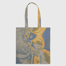 Шоппер 3D с принтом Орхидеи Небо и песок Абстракция 403-1 , 100% полиэстер | Плотность: 200 г/м2; Размер: 34×35 см; Высота лямок: 30 см | abstraction | blue | flowers | fractal | ornament | pattern | yellow | абстракция | желтый | орнамент | узор | фрактал | цветы