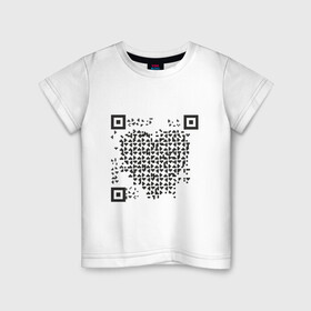 Детская футболка хлопок с принтом QR Love , 100% хлопок | круглый вырез горловины, полуприлегающий силуэт, длина до линии бедер | coronavirus | covid | covid19 | l | qr code | qr код | sputnik | вакцина | вакцинация | вирус | здоровье | изоляция | иммунитет | карантин | ковид | код | корона | коронавирус | маркировка | маска | пандемия | паспорт