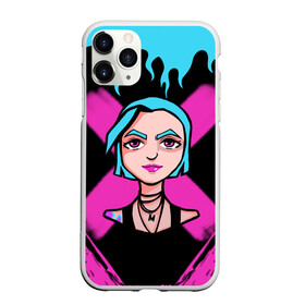 Чехол для iPhone 11 Pro матовый с принтом JINX 2D | СИНЕГОЛОВАЯ , Силикон |  | arcane | arcane league of legends | cartoon | jinx | league of legends | mult | stim punk | stimpunk | аркеин | аркейн | джинкс | мульт | мультик | паудер | порох | психопатка | синеголовая | синий хвост | стим панк | стимпанк