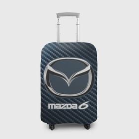 Чехол для чемодана 3D с принтом MAZDA 6 - Карбон , 86% полиэфир, 14% спандекс | двустороннее нанесение принта, прорези для ручек и колес | auto | logo | mazda | mazda 6 | moto | symbol | авто | автомобиль | гонки | знак | карбон | лого | логотип | логотипы | мазда | марка | машина | мото | символ | символы