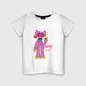 Детская футболка хлопок с принтом Kissy Missy Poppy Playtime , 100% хлопок | круглый вырез горловины, полуприлегающий силуэт, длина до линии бедер | huggy | kissy | missy | playtime | poppy | wuggy | вагги | ваги | киси | кисси | миси | мисси | хагги | хаги