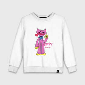 Детский свитшот хлопок с принтом Kissy Missy Poppy Playtime , 100% хлопок | круглый вырез горловины, эластичные манжеты, пояс и воротник | huggy | kissy | missy | playtime | poppy | wuggy | вагги | ваги | киси | кисси | миси | мисси | хагги | хаги