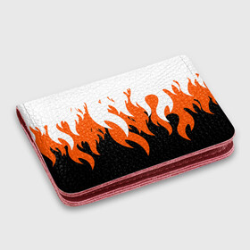 Картхолдер с принтом с принтом Оранжевый Огонь , натуральная матовая кожа | размер 7,3 х 10 см; кардхолдер имеет 4 кармана для карт; | минимализм | огонь | оранжевый огонь | пламя | рисунок