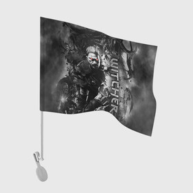 Флаг для автомобиля с принтом Witcher (Ведьмак) , 100% полиэстер | Размер: 30*21 см | wild hunt | witcher | ведьмак | геральт из ривии | игры | компьютерные игры
