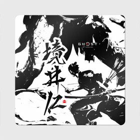 Магнит виниловый Квадрат с принтом Ghost of Tsushima - Призрак Цусимы , полимерный материал с магнитным слоем | размер 9*9 см, закругленные углы | ghost of tsushima | samurai | игры | призрак цусимы | самурай | япония | японский
