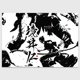 Поздравительная открытка с принтом Ghost of Tsushima - Призрак Цусимы , 100% бумага | плотность бумаги 280 г/м2, матовая, на обратной стороне линовка и место для марки
 | ghost of tsushima | samurai | игры | призрак цусимы | самурай | япония | японский