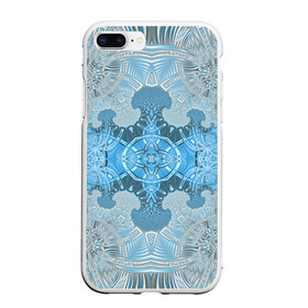 Чехол для iPhone 7Plus/8 Plus матовый с принтом Коллекция Фрактальная мозаика Голубой 292-6-n , Силикон | Область печати: задняя сторона чехла, без боковых панелей | blue | fractal | light | pattern | symmetrical | на витрину | светлый | симметричный | узор | фрактал