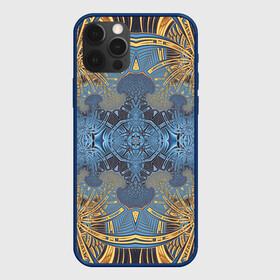 Чехол для iPhone 12 Pro Max с принтом Коллекция Фрактальная мозаика Желто-синий 292-6-n11-2 , Силикон |  | blue | fractal | light | pattern | symmetrical | yellow | желтый | светлый | симметричный | узор | фрактал