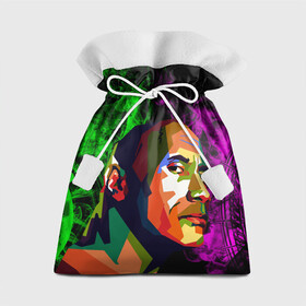 Подарочный 3D мешок с принтом Дуэйн Джонсон АРТ Скала , 100% полиэстер | Размер: 29*39 см | актер | боец | вектор | джонсон | дуэйн | зеленый | лицо | лысый | неон | огонь | пламя | реслинг | селебрити | скала | фиолетовый | харизма