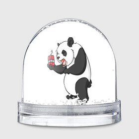 Игрушка Снежный шар с принтом Взрывная панда , Пластик | Изображение внутри шара печатается на глянцевой фотобумаге с двух сторон | bomb | dinamit | panda | бомба | динамит | животное | панда