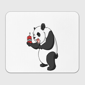 Прямоугольный коврик для мышки с принтом Взрывная панда , натуральный каучук | размер 230 х 185 мм; запечатка лицевой стороны | bomb | dinamit | panda | бомба | динамит | животное | панда