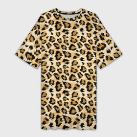 Платье-футболка 3D с принтом Пятна Дикого Леопарда ,  |  | jaguar | leopard | ocelot | predator | гепард | дикая кошка | животное | зверь | кот | леопард | леопардовые пятна | оцелот | хищная кошка | хищник | ягуар