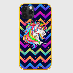 Чехол для iPhone 12 Pro с принтом Cерьезный Единорог Frowning Unicorn , силикон | область печати: задняя сторона чехла, без боковых панелей | angry | neon | unicorn | единорог | злой | кислотный | конь | лошадь | неон | пони | радуга | радужный | сердитый | серьезный | хмурый | юникорн