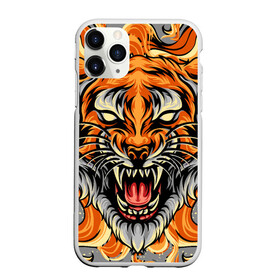 Чехол для iPhone 11 Pro Max матовый с принтом Символ года тигр в гневе , Силикон |  | 2022 | большая кошка | животное | новый год | символ года | тигр | хищник