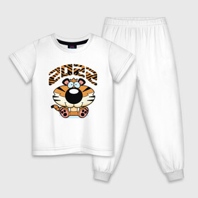 Детская пижама хлопок с принтом Год тигра  2022 , 100% хлопок |  брюки и футболка прямого кроя, без карманов, на брюках мягкая резинка на поясе и по низу штанин
 | 2022 | мульты | надписи | новый год | праздник | приколы | тигр | тигрёнок
