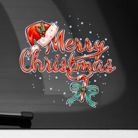 Наклейка на автомобиль с принтом Merry Christmas 2022 , ПВХ |  | Тематика изображения на принте: 2022 | merry christmas | нг | новогодняя | новый год | рождество