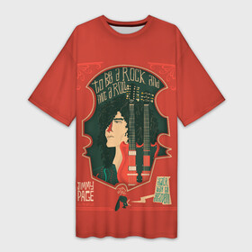 Платье-футболка 3D с принтом Джимми Пэйдж Арт ,  |  | alternative | led zeppelin | metall | music | rock | альтернатива | лед зеппелин | лэд зепелин | металл | музыка | рок