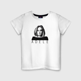 Детская футболка хлопок с принтом ADELE , 100% хлопок | круглый вырез горловины, полуприлегающий силуэт, длина до линии бедер | Тематика изображения на принте: взгляд | девушка | имя | лицо | певица