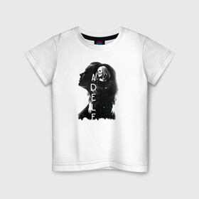 Детская футболка хлопок с принтом профиль Adele , 100% хлопок | круглый вырез горловины, полуприлегающий силуэт, длина до линии бедер | Тематика изображения на принте: девушка | имя | надпись | певица | профиль