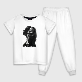 Детская пижама хлопок с принтом профиль Adele , 100% хлопок |  брюки и футболка прямого кроя, без карманов, на брюках мягкая резинка на поясе и по низу штанин
 | девушка | имя | надпись | певица | профиль