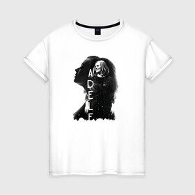 Женская футболка хлопок с принтом профиль Adele , 100% хлопок | прямой крой, круглый вырез горловины, длина до линии бедер, слегка спущенное плечо | девушка | имя | надпись | певица | профиль