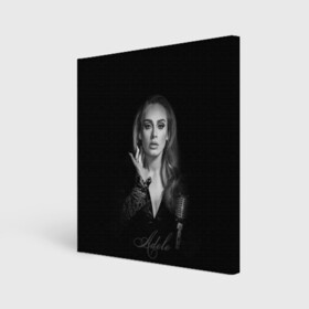 Холст квадратный с принтом Adele Icon , 100% ПВХ |  | Тематика изображения на принте: девушка | имя | микрофон | певица | фото