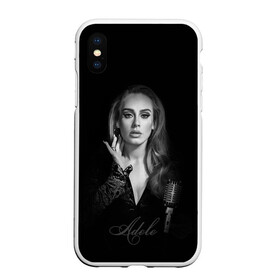 Чехол для iPhone XS Max матовый с принтом Adele Icon , Силикон | Область печати: задняя сторона чехла, без боковых панелей | девушка | имя | микрофон | певица | фото