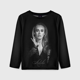 Детский лонгслив 3D с принтом Adele Icon , 100% полиэстер | длинные рукава, круглый вырез горловины, полуприлегающий силуэт
 | девушка | имя | микрофон | певица | фото