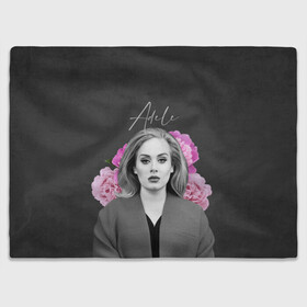 Плед 3D с принтом Flowers Adele , 100% полиэстер | закругленные углы, все края обработаны. Ткань не мнется и не растягивается | имя | надпись | певица | текстура | цветы