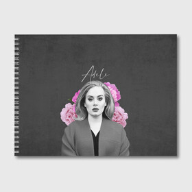 Альбом для рисования с принтом Flowers Adele , 100% бумага
 | матовая бумага, плотность 200 мг. | имя | надпись | певица | текстура | цветы