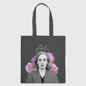 Шоппер 3D с принтом Flowers Adele , 100% полиэстер | Плотность: 200 г/м2; Размер: 34×35 см; Высота лямок: 30 см | имя | надпись | певица | текстура | цветы