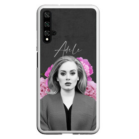 Чехол для Honor 20 с принтом Flowers Adele , Силикон | Область печати: задняя сторона чехла, без боковых панелей | Тематика изображения на принте: имя | надпись | певица | текстура | цветы