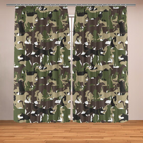 Фотошторы с принтом Камуфляж из Собак (Camouflage) , Блэкаут (светозащита 90%) / Габардин (светозащита 40% | 2 полотна шириной по 145 см; Высота 200-300 см; Крепление: шторная лента (на крючки); | Тематика изображения на принте: animal | camouflage | dog | military camouflage | барбос | бобик | военный камуфляж | год собаки | друг человека | животное | зверь | ищейка | камуфляж | кинолог | кость | лайка | милитари | охотничий камуфляж | пёс